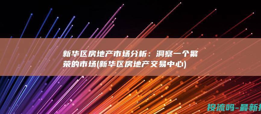 新华区房地产市场分析：洞察一个繁荣的市场 (新华区房地产交易中心)