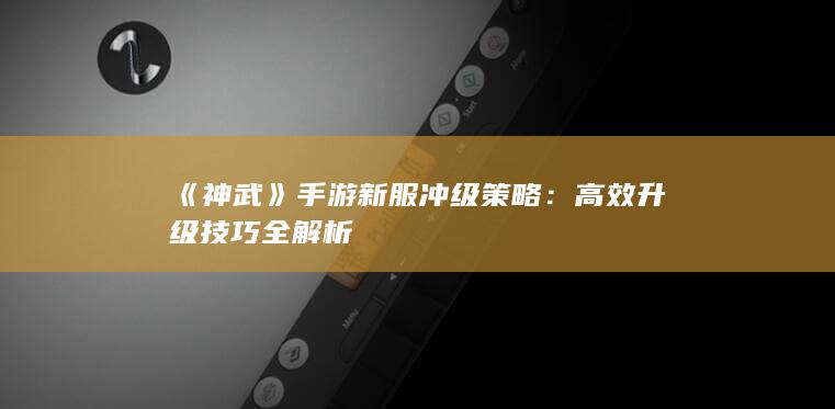 《神武》手游新服冲级策略：高效升级技巧全解析