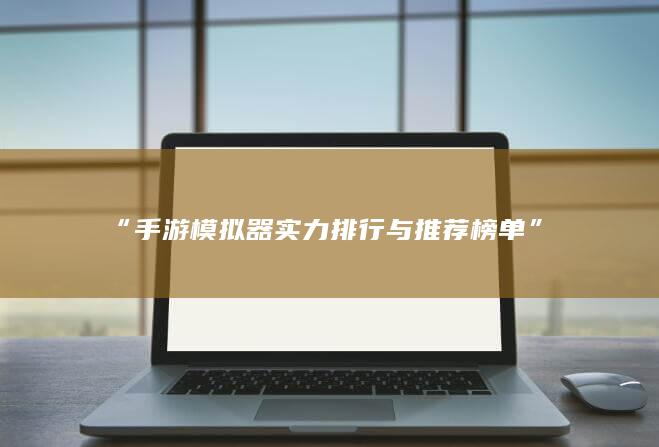 “手游模拟器实力排行与推荐榜单”