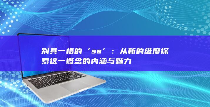 别具一格的‘sa’：从新的维度探索这一概念的内涵与魅力