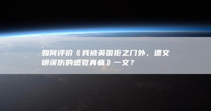 如何评价《我被英国拒之门外，遭文明误伤的感觉真痛》一文？