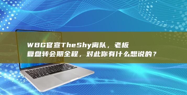 WBG 官宣 TheShy 离队，老板复盘转会期全程，对此你有什么想说的？