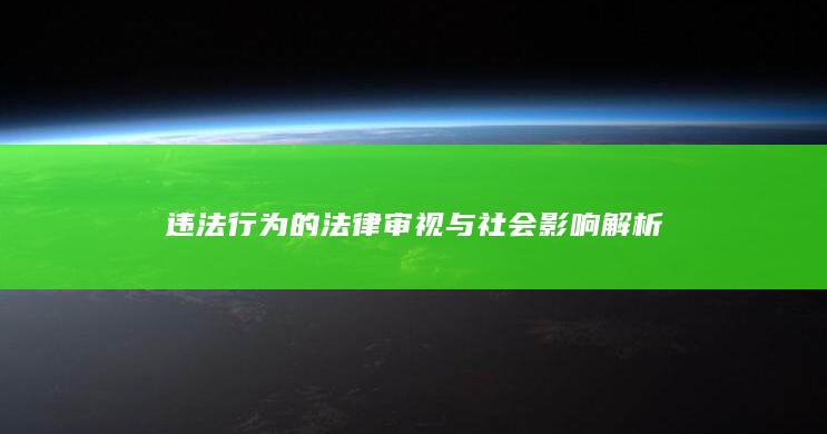 违法行为的法律审视与社会影响解析