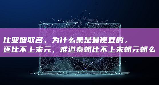 比亚迪取名，为什么秦是最便宜的，还比不上宋元，难道秦朝比不上宋朝元朝么？